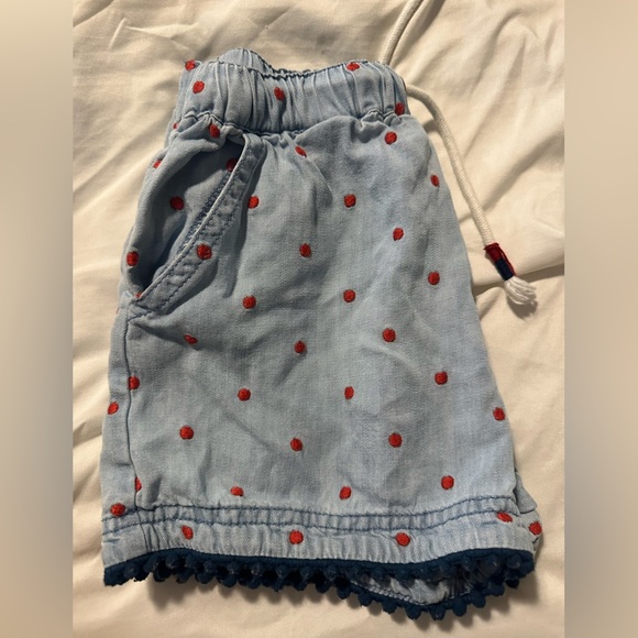 Matilda Jane Cameron Chambray Soft Denim Shorts Red Polka Dot Girl’s Size 6 - Picture 6 of 8